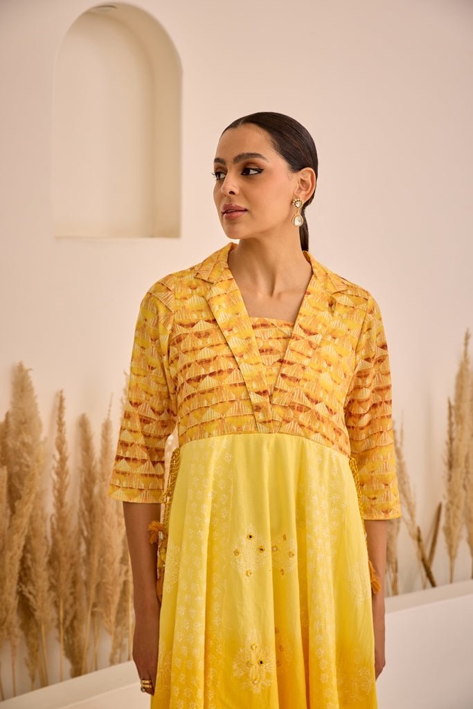 Quantumtera Lemon Curved Embroidered Dress - Elegant, Intricately Embroidered Silhouette - Image 4