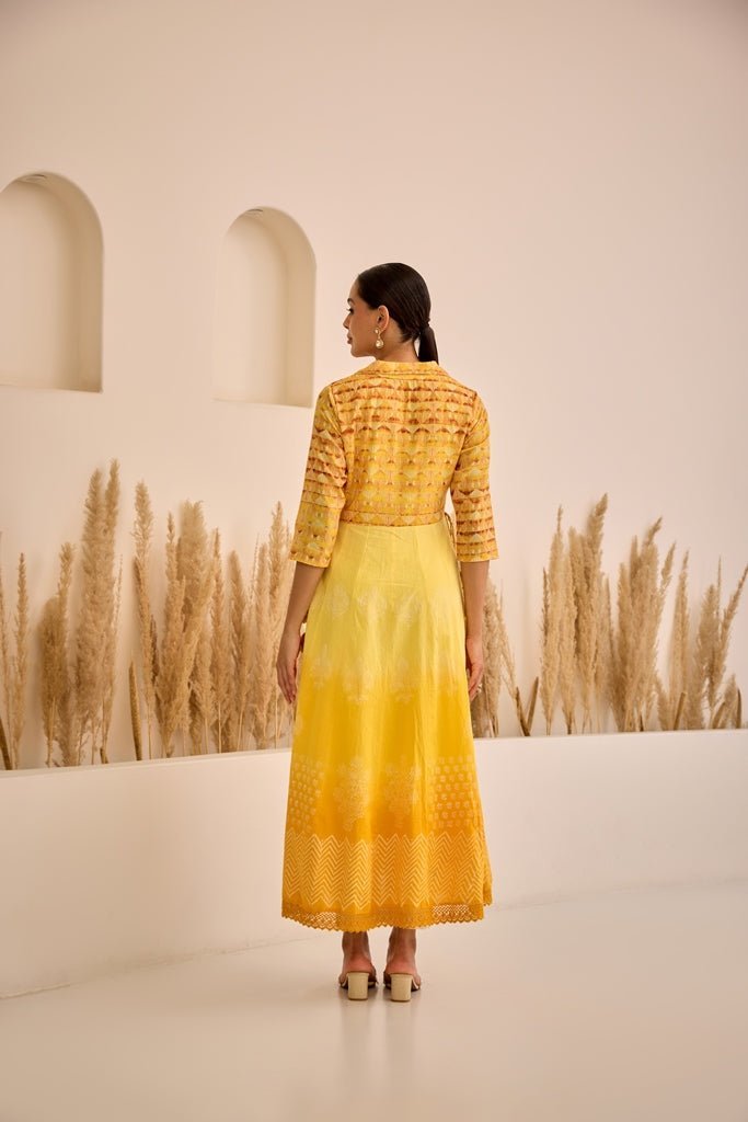 Quantumtera Lemon Curved Embroidered Dress - Elegant, Intricately Embroidered Silhouette - Image 3
