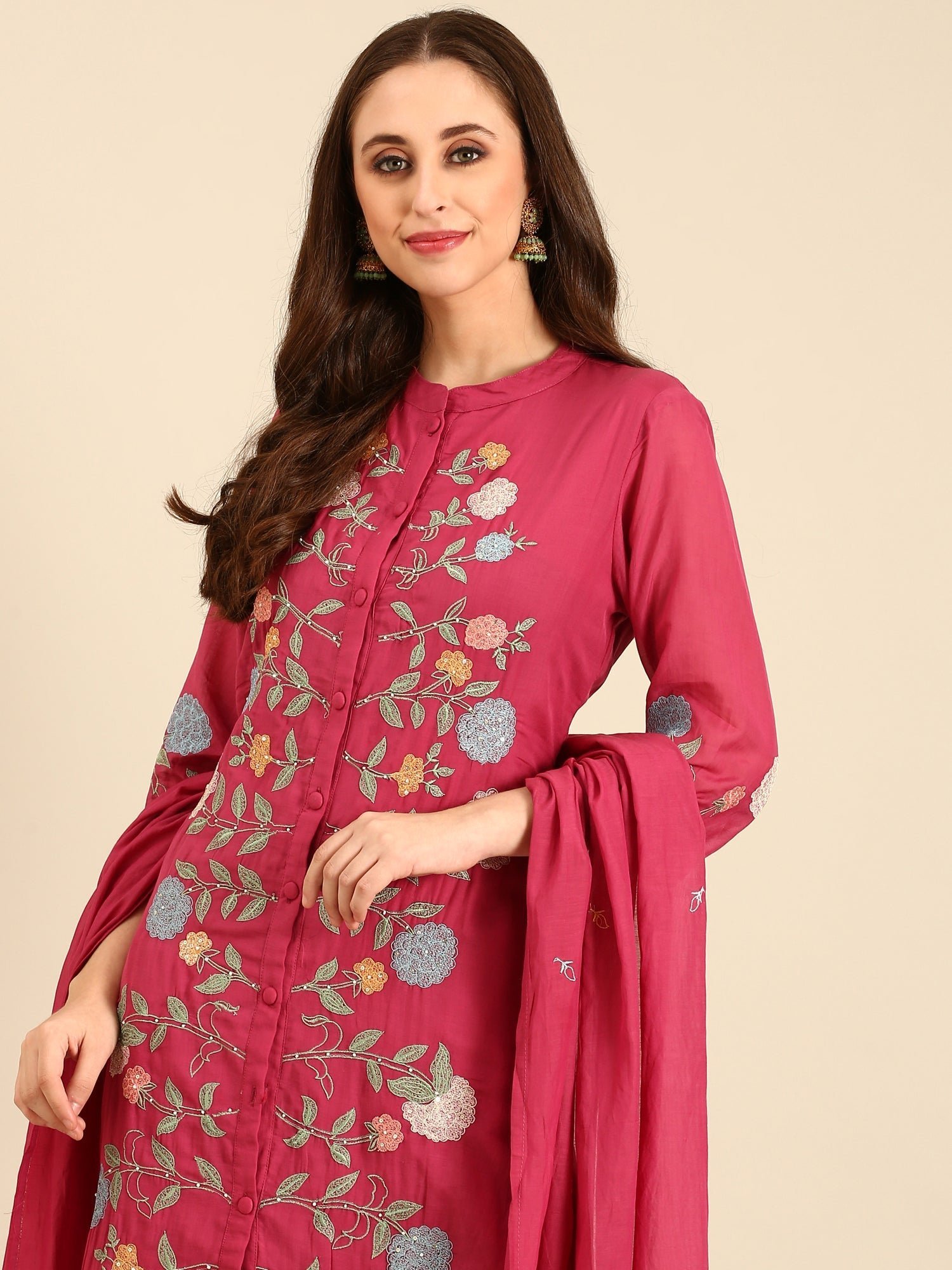 Rani muslin hand embroidery three piece suit set - Image 6