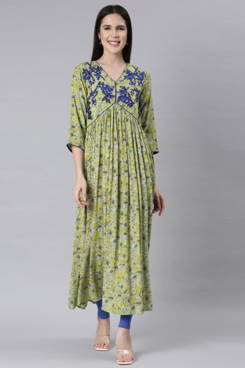 Quantumtera Green Asymmetric Floral Maxi Dresses – Casual Chic & Effortless Comfort