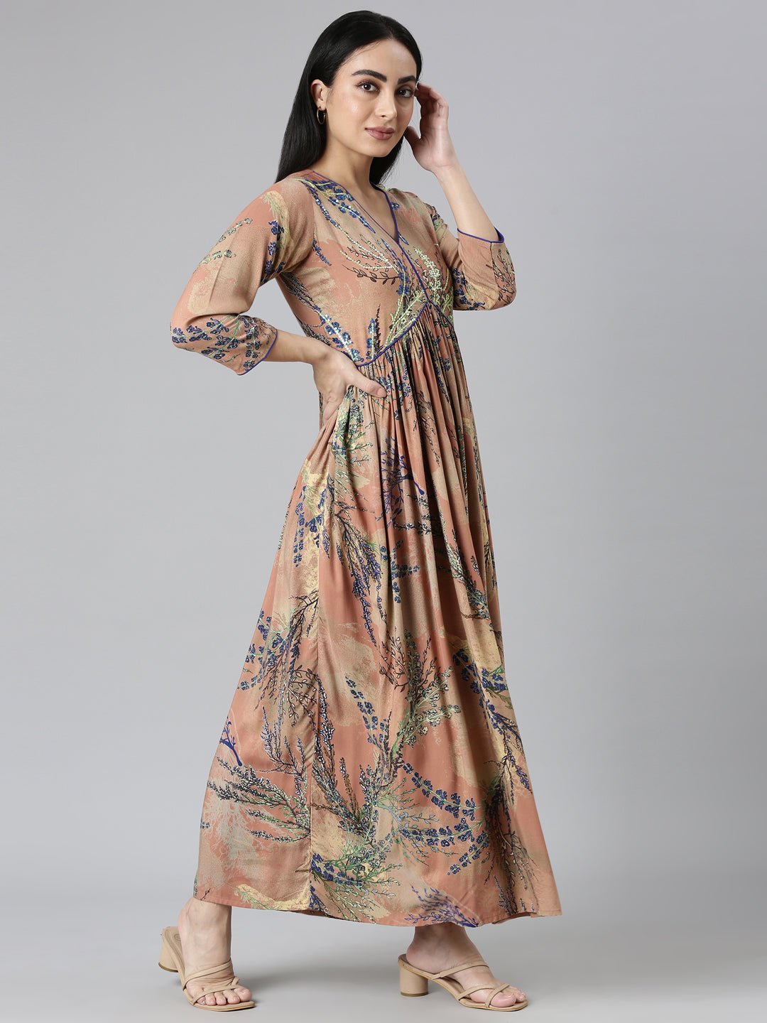 Quantumtera Onion-Pleated Casual Maxi Dresses - Image 2