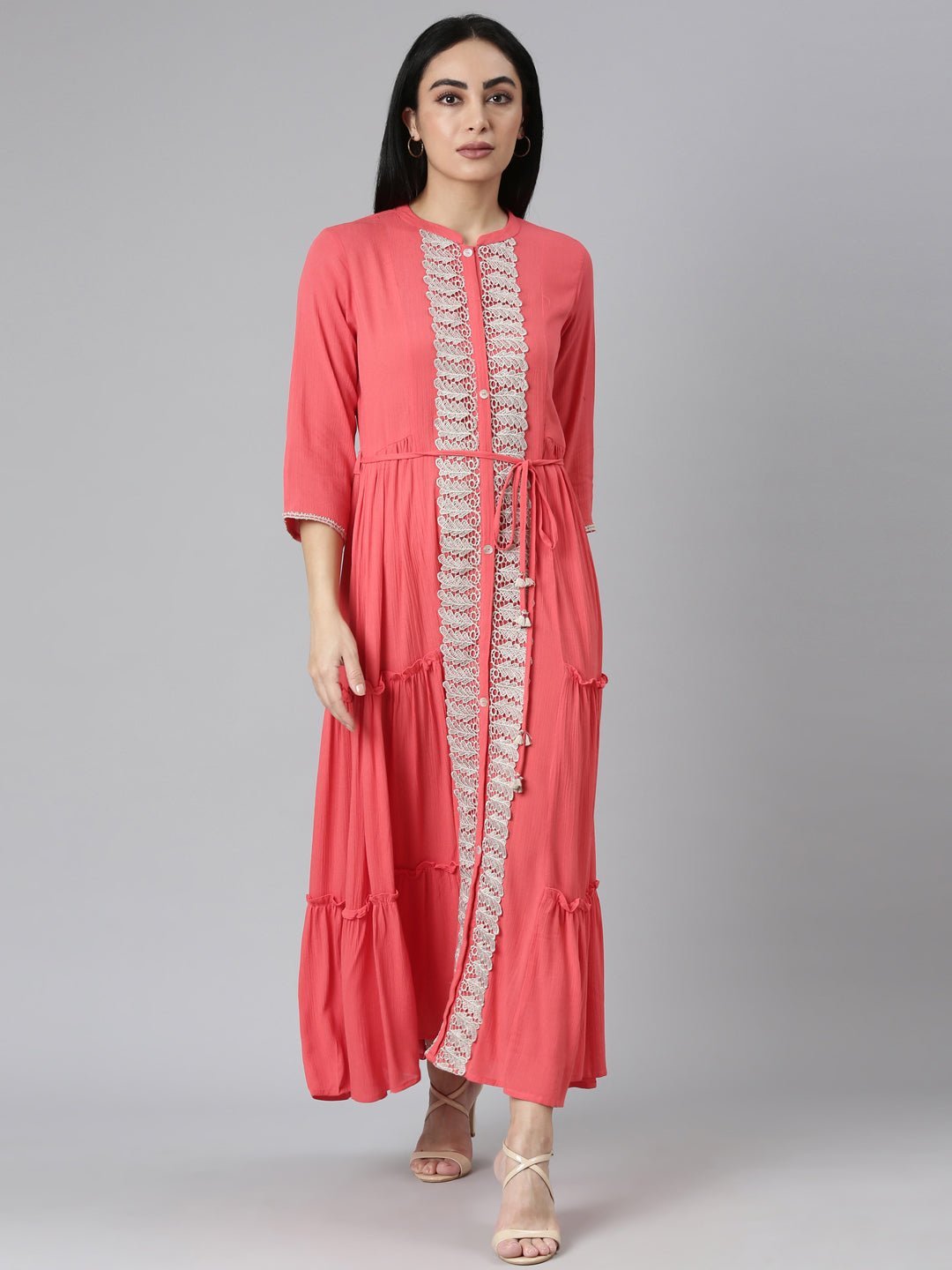 Quantumtera Orange Flared Casual Solid Maxi Dresses - Bright, Flowy Style for Everyday Wear