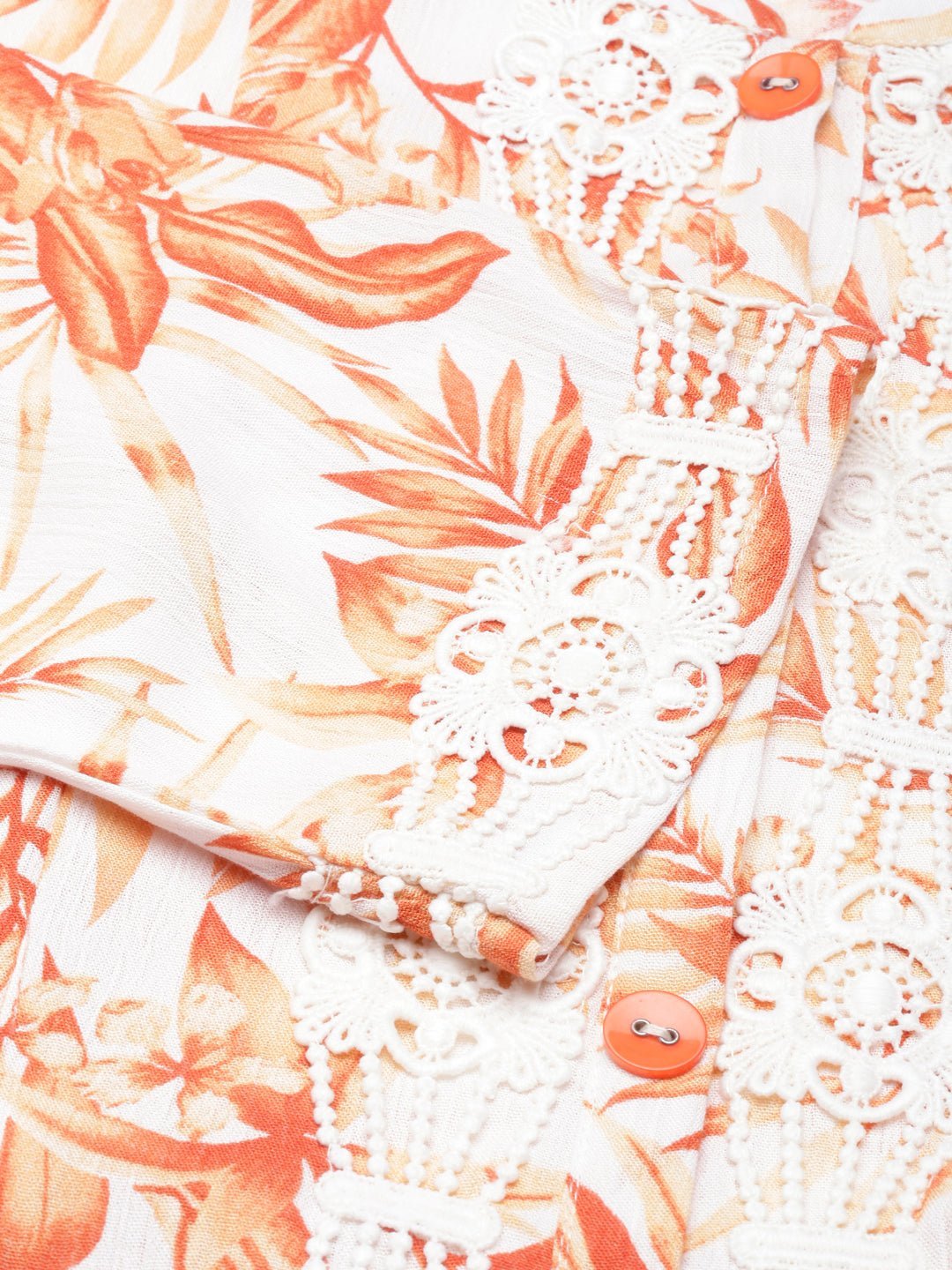 Quantumtera Orange Flared Floral Maxi Dresses - Casual, Chic & Flowy - Image 4